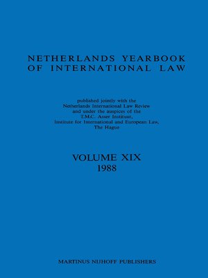 cover image of Netherlands Yearbook of International Law
